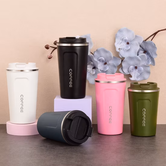 Scaldabirra a doppia parete per tè di colore natalizio Tazza da caffè da viaggio personalizzata isolata sotto vuoto in acciaio inossidabile all'ingrosso con coperchio