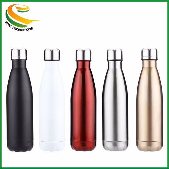 Bottiglia d'acqua a doppia parete in acciaio inossidabile Bottiglia d'acqua isolata Boccetta termica per trasferimento Bottiglia d'acqua da 350 ml / 500 ml / 750 ml Bottiglia di cola Bottiglia di ghiaccio