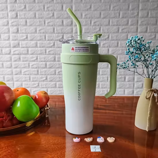 Tazza termica per tazza da caffè da viaggio in acciaio inossidabile 304, PP, silicone